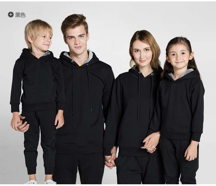 深圳工作服廠(chǎng)家加厚套頭衛(wèi)衣批發(fā)定做款式之黑色